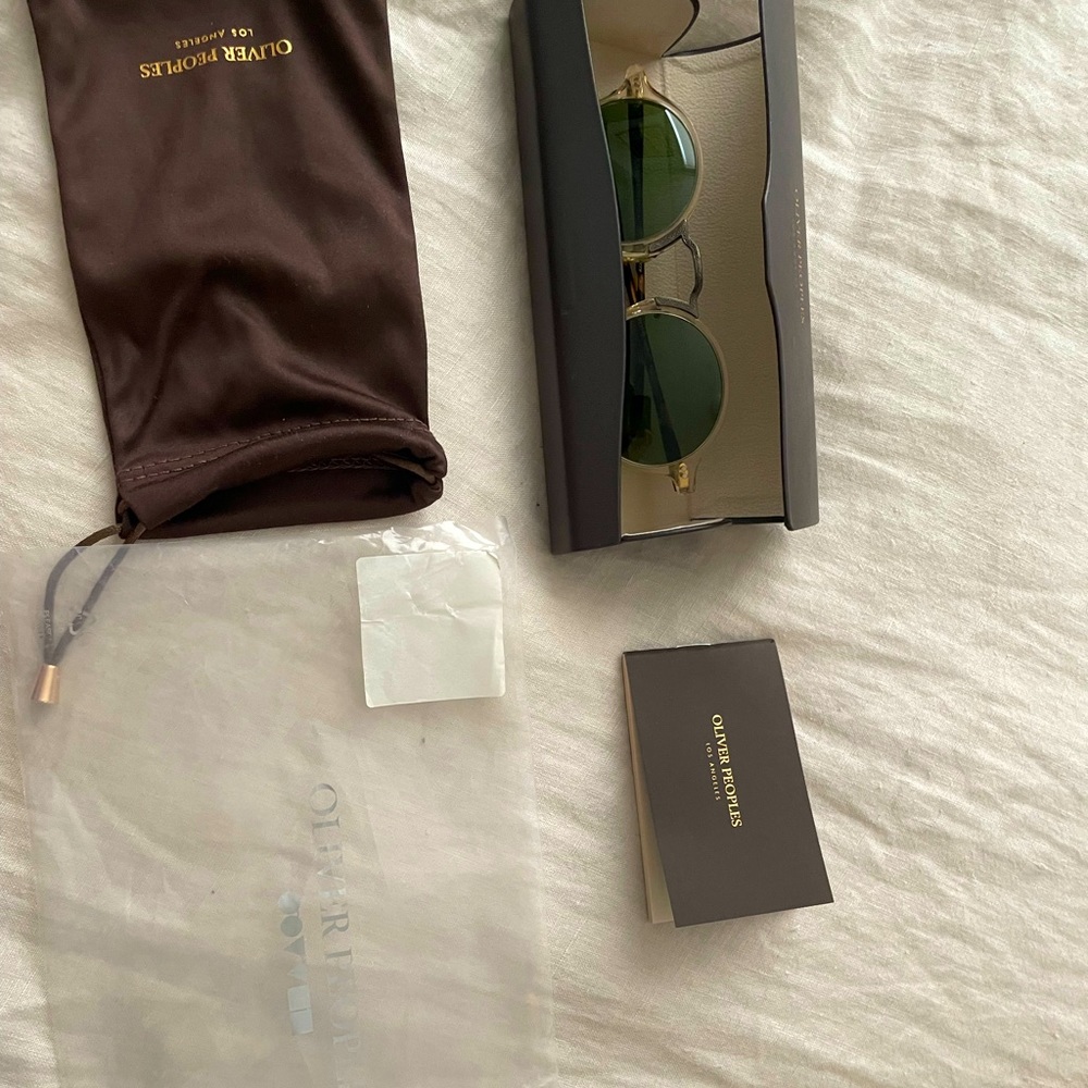 Oliver Peoples Gold and Green Sunglasses
